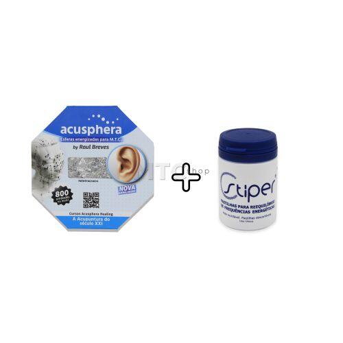 Kit Cristal Radiônico + Stiper de Silício (Azul)