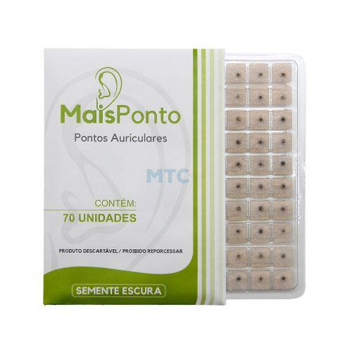 Placa Ponto Semente Escura Para Auriculoterapia Micropore Quadrado - 70un - MaisPonto
