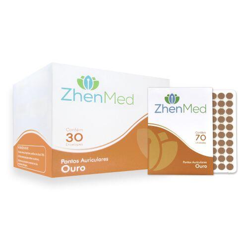 Caixa Ponto Ouro para Auriculoterapia c/ 30 cartelas - ZhenMed