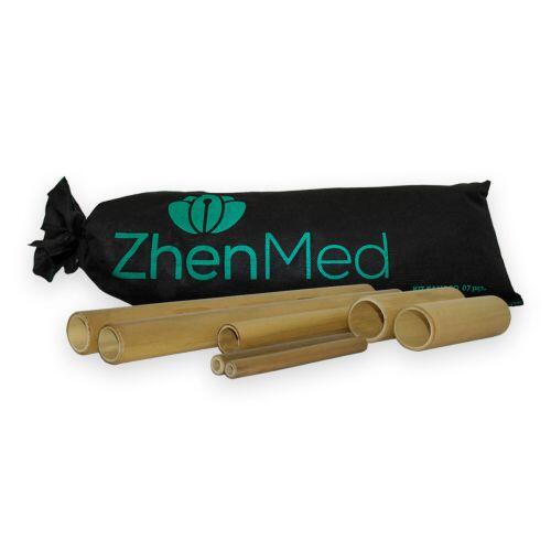 Kit Bambu Para Massagem Modeladora Corporal e Facial - c/7un - Zhenmed